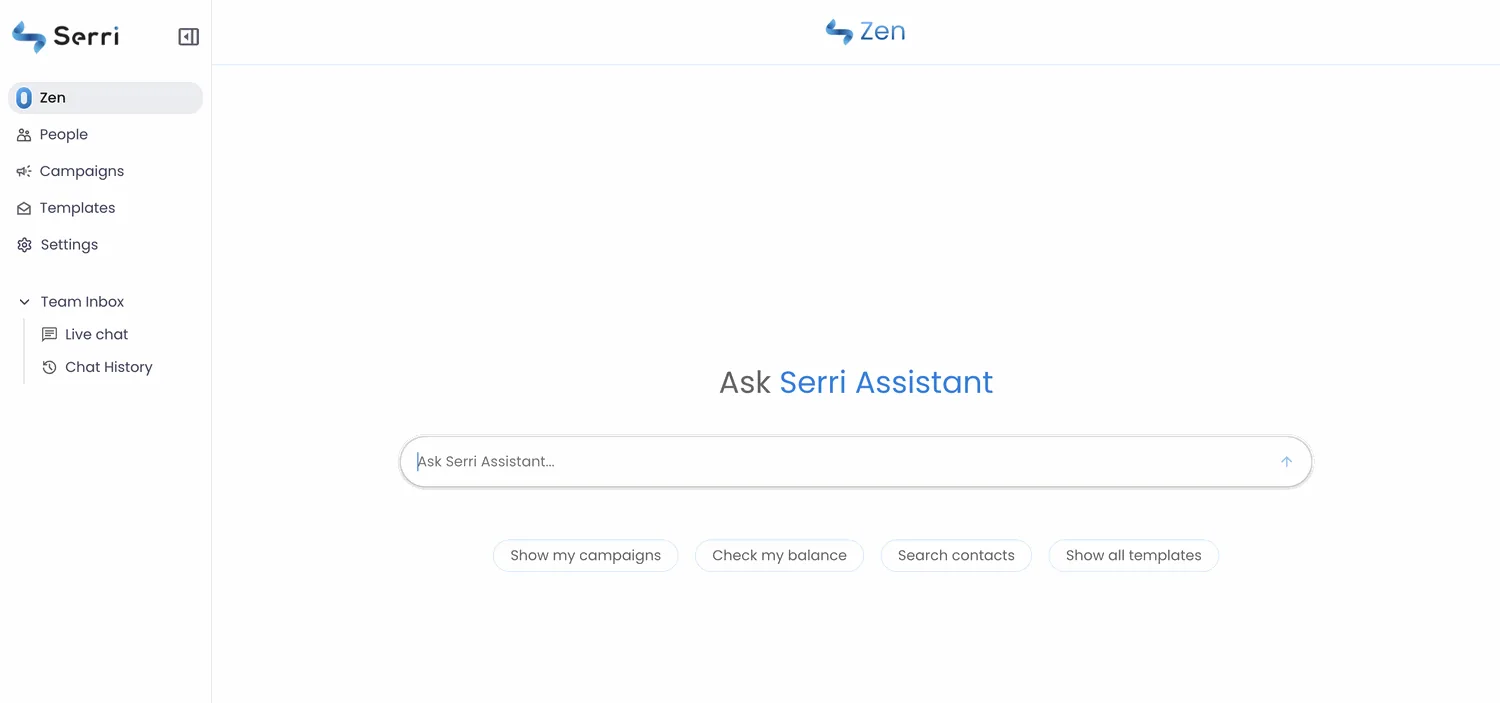 The Serri dashboard showing a live Diwali broadcast to 10 million contacts at 92% delivery